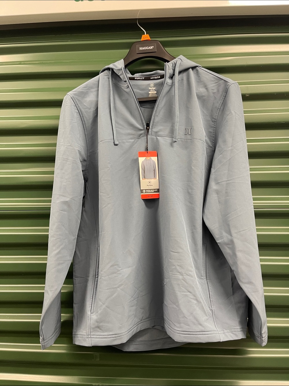 Hurley Light Slate Blue Hooded Quarter-Zip Pullover
